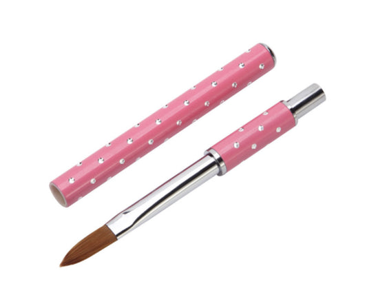 Pink Acrylic Brush With diamonds affect
