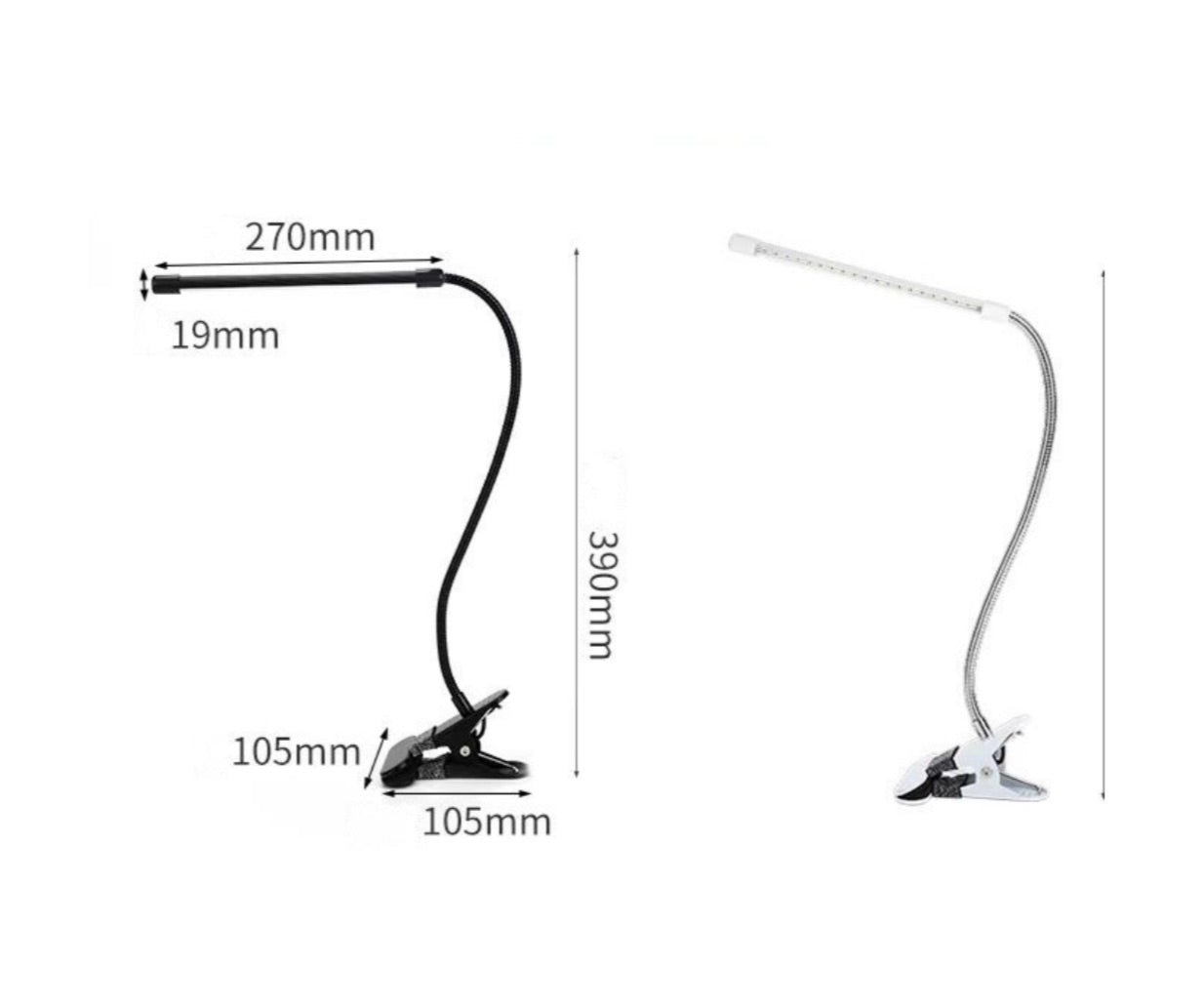 LED Desk Table Clip Lamp - 7W USB Cable