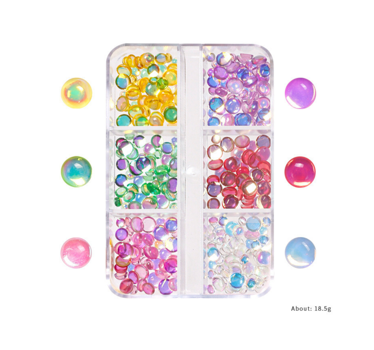 6 Grids Resin Nail Decoration