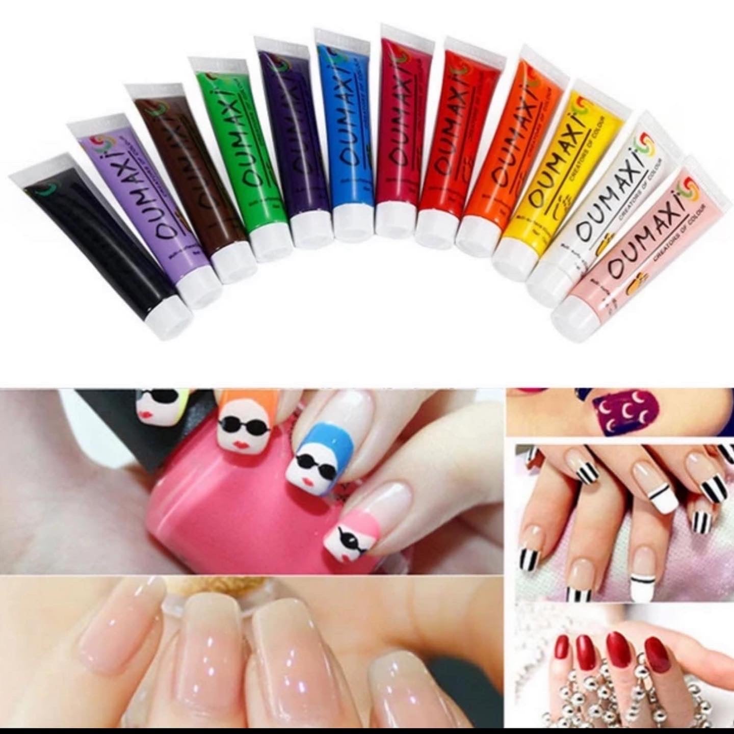 Acrylic Nail Art Paint  -12 pcs set