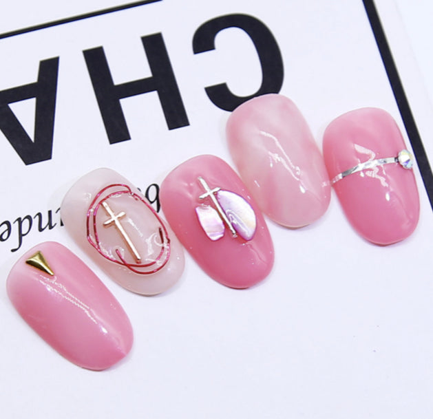 Metal Cross Nail jewellery - 10pcs
