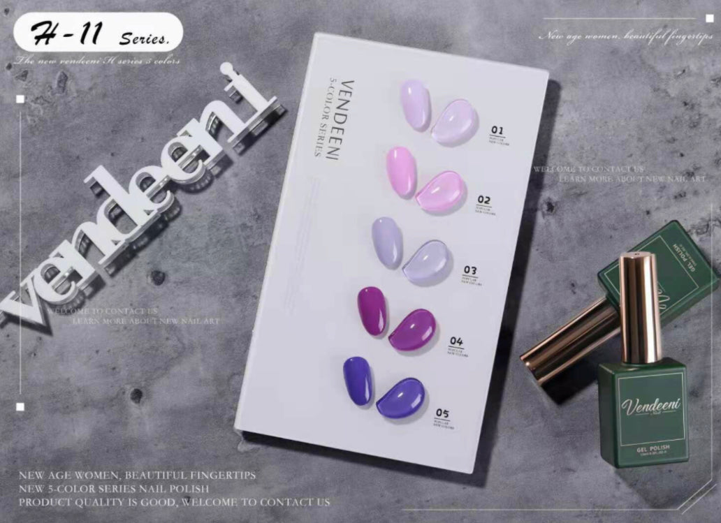 Vendeeni UV/LED Gel Polish 15ml 5pcs/Set H11 + FREE Color Display
