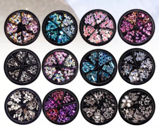 Flat Bottom Black Wheel Art Nail Decoration
