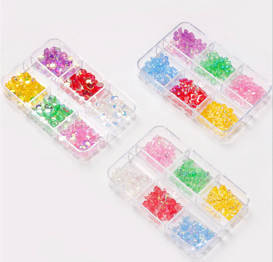6 Grids Resin Nail Decoration