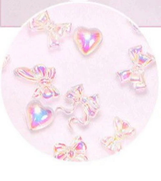3D NAIL DECORATIONS - BOWS & HEARTS