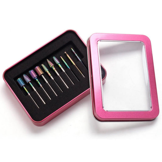 10pcs Colorful tungsten steel grinding head with aluminum box