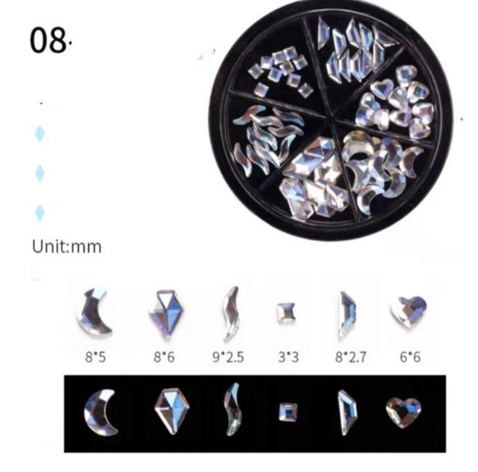 Flat Bottom Black Wheel Art Nail Decoration