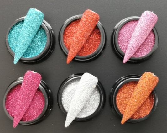 Rainbow Fine Glitter - 6pcs