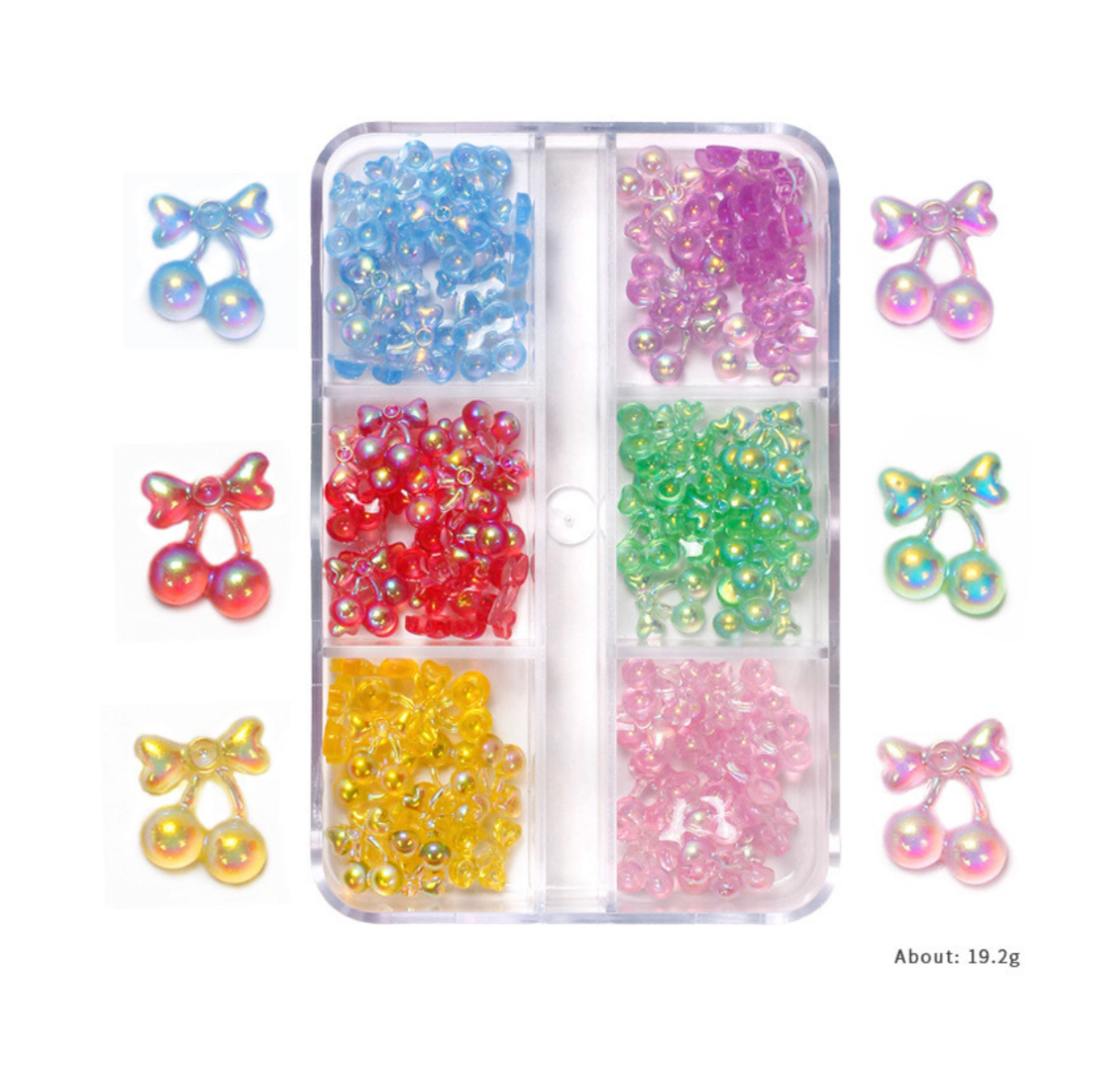 6 Grids Resin Nail Decoration