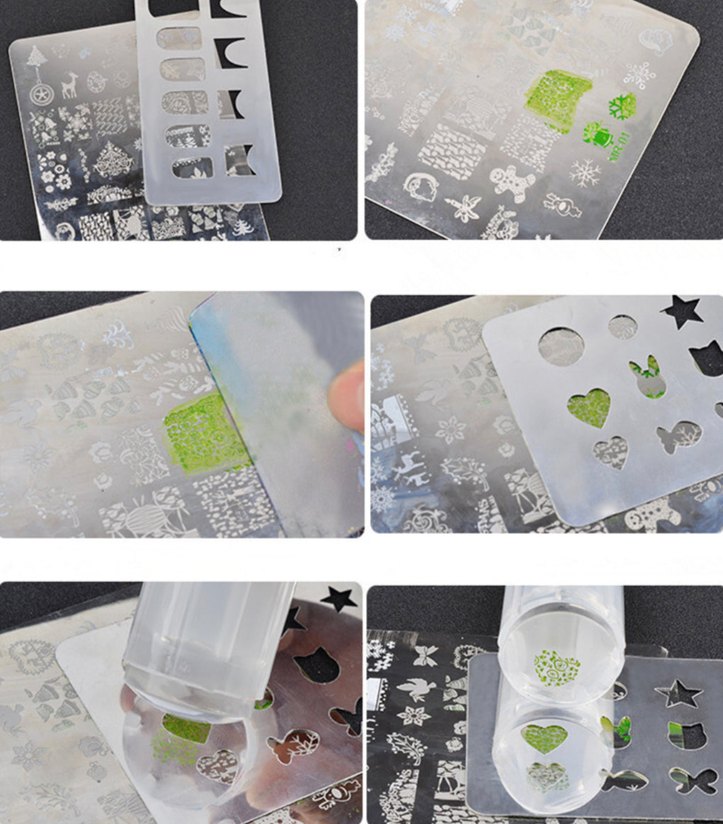 Nail Stamping Stancil Plate - 4pcs