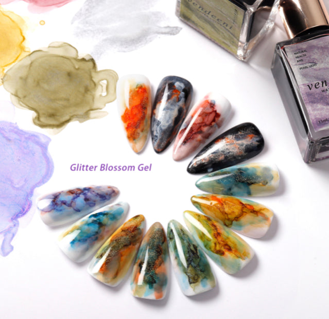 Water Colour Glitter Blossom Gel