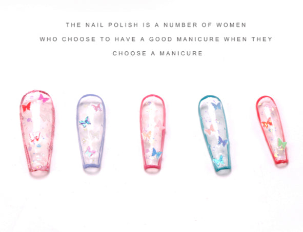 6 Pots Butterfly Nail Decoration