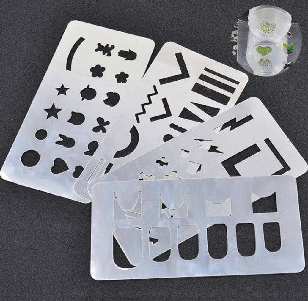 Nail Stamping Stancil Plate - 4pcs