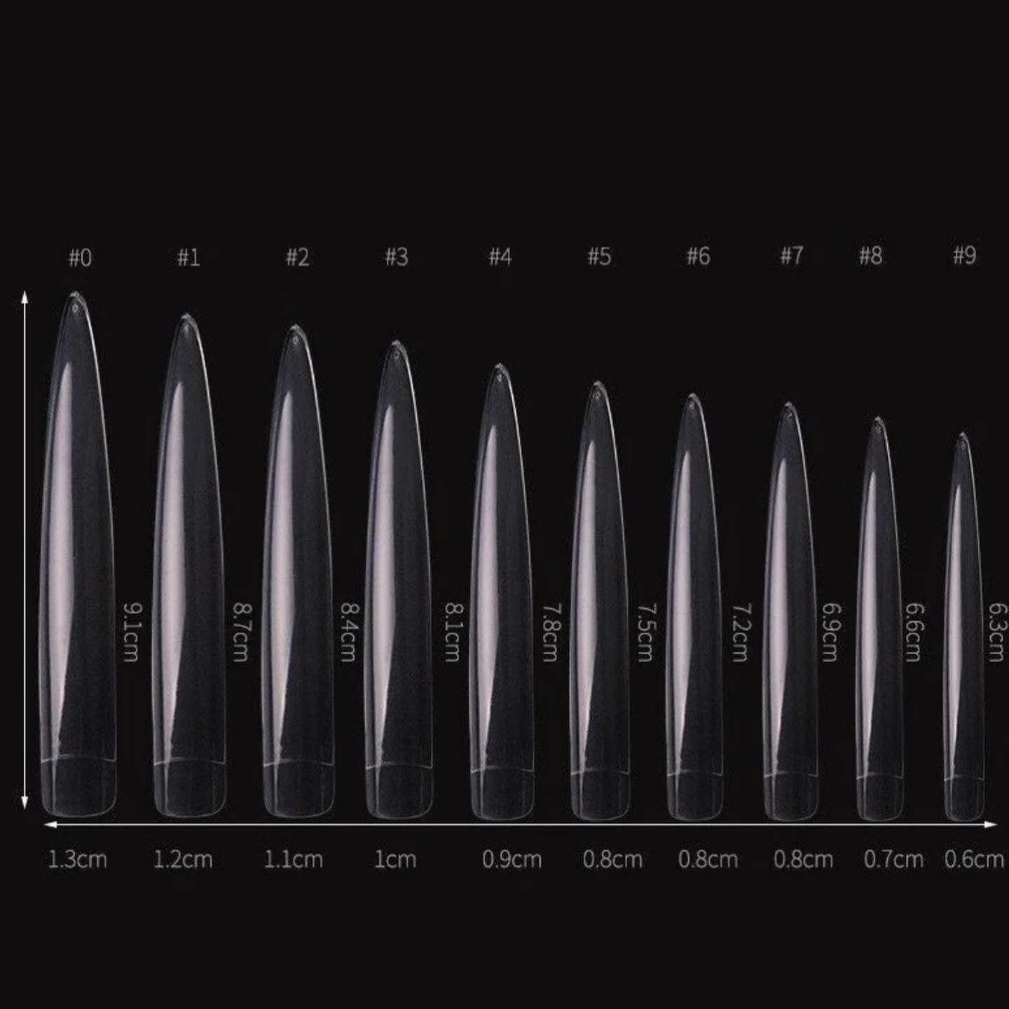 Stiletto tips- XXL Half Cover Tips