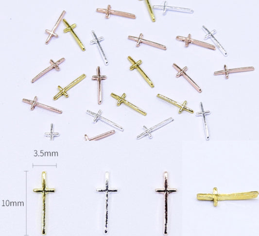 Metal Cross Nail jewellery - 10pcs
