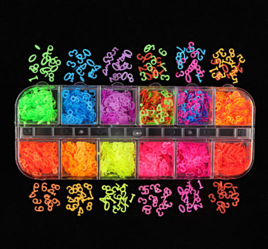 Fluorescence Number Nail Decoration