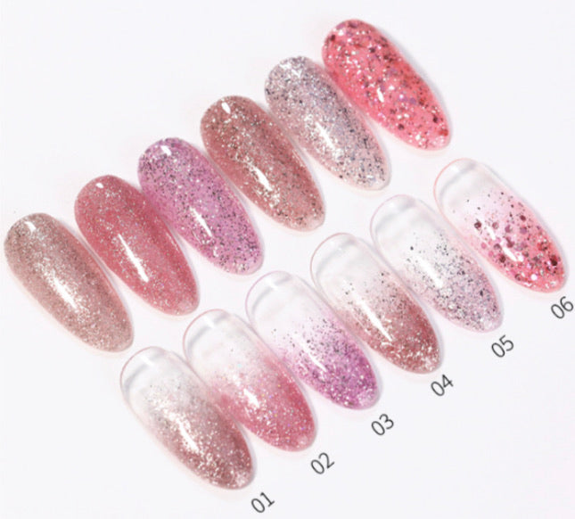6 pcs set - Glow in dark Glitter Gel