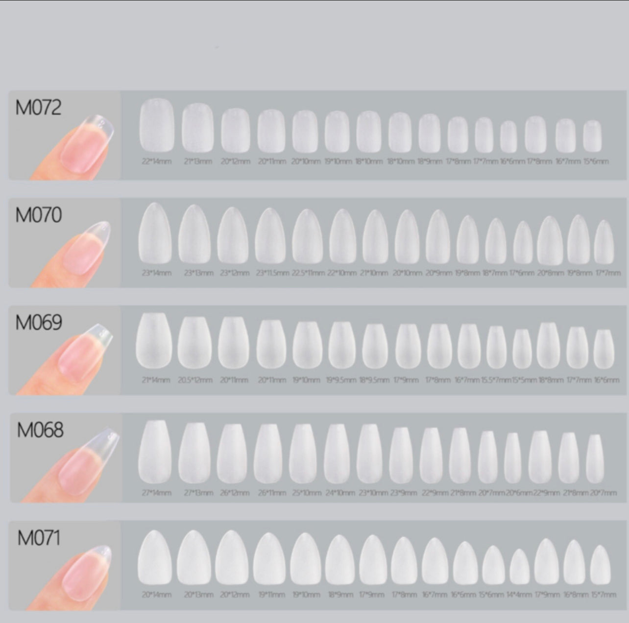 Full Cover Medium Soft Clear Tips - 300pcs