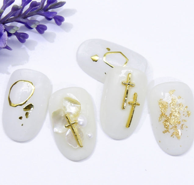 Metal Cross Nail jewellery - 10pcs