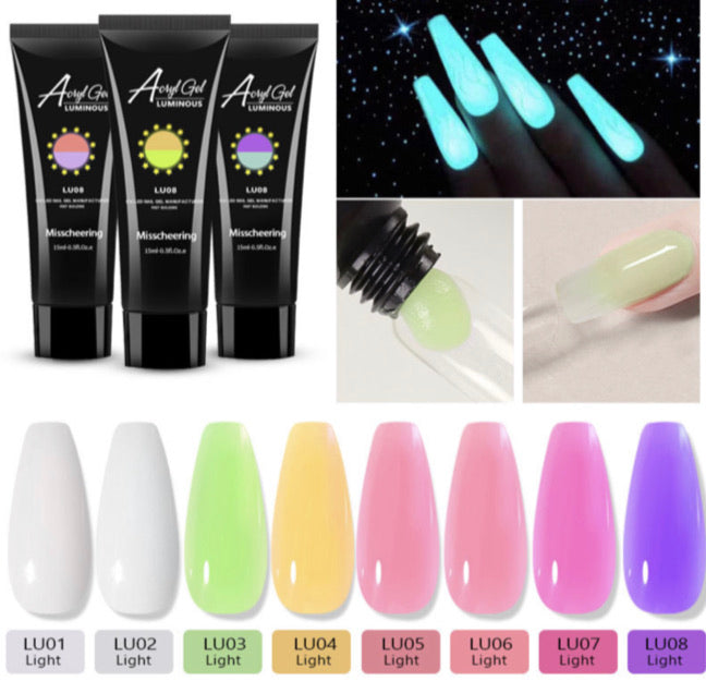 8 pcs Luminous Poly Gel Set - 15ml each