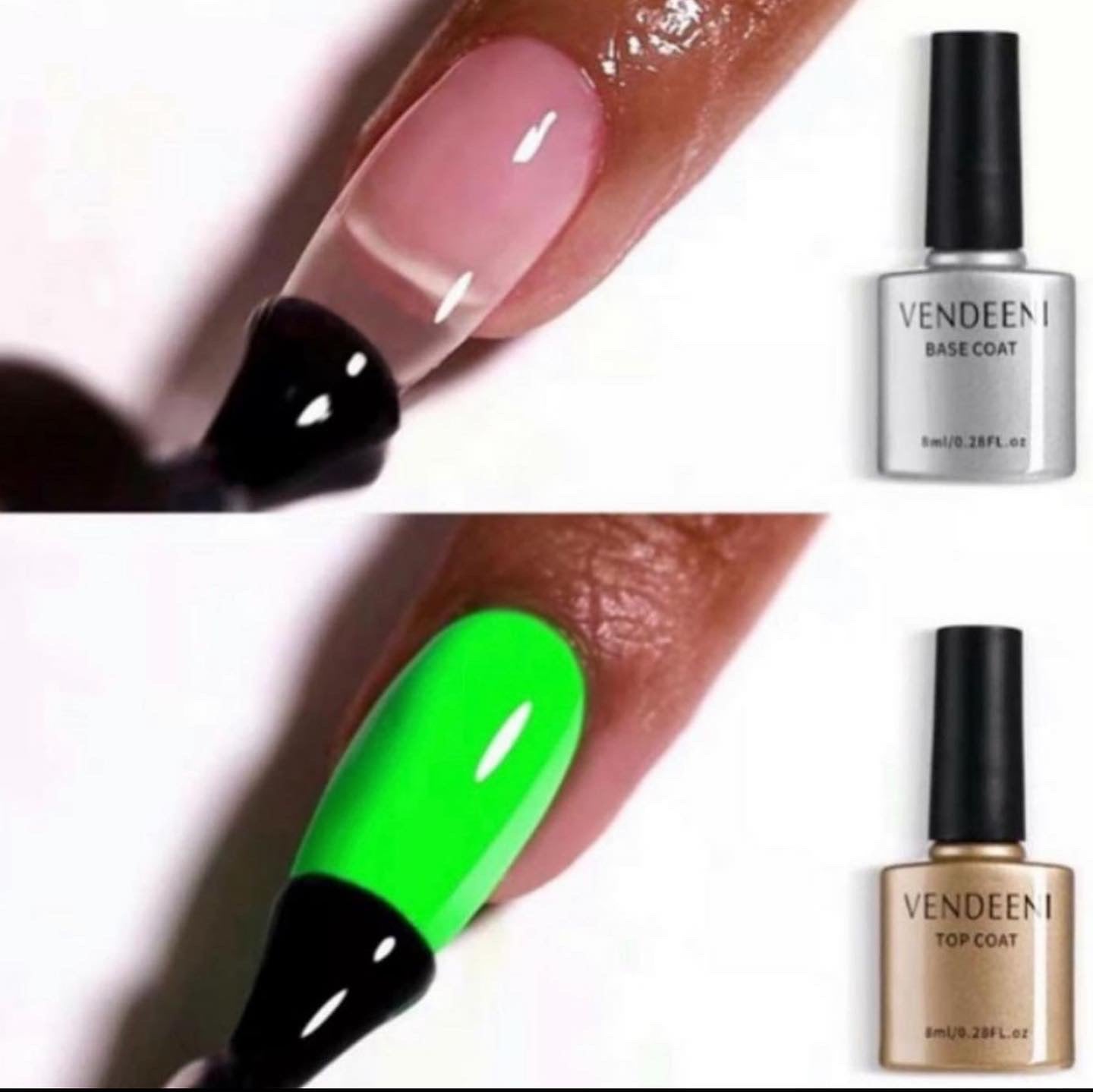 VENDEENI 3pcs/ Set 7.5ml Gel Polish Set 9 (Base coat, Top coat, Latex)