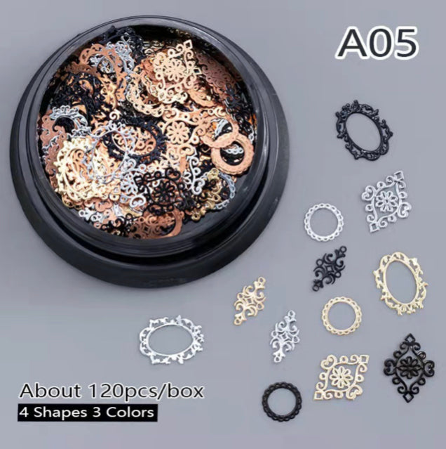 Black Pot 4 shapes Nail Art
