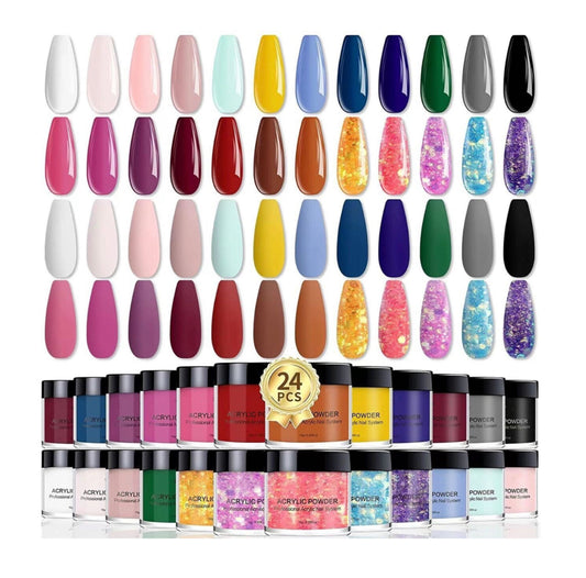 Acrylic Powder 24 Colours Set - 10g each