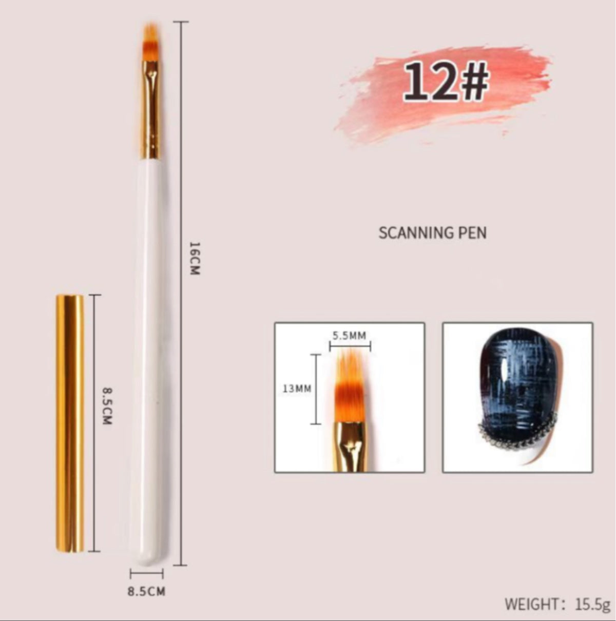 Nail Art Brush Set - 12 pcs