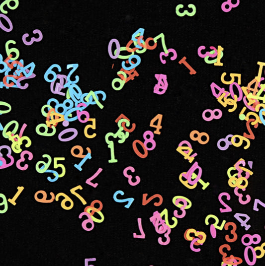 Fluorescence Number Nail Decoration
