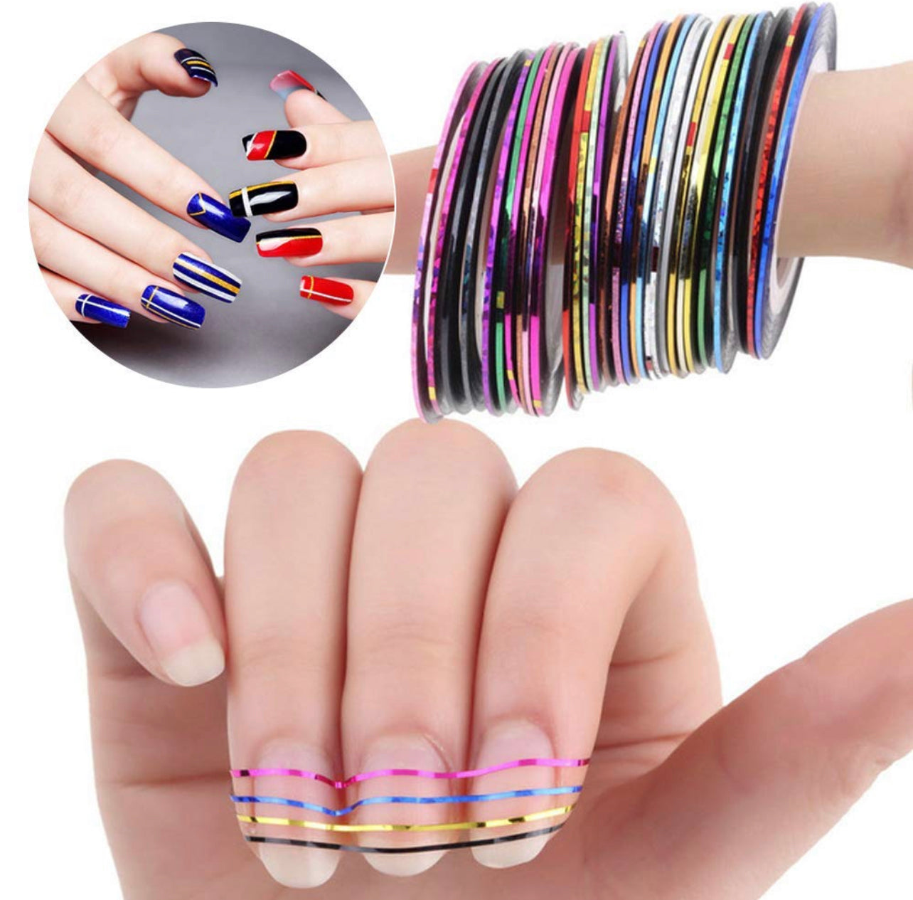 30 pc Striping Tapes 1mm ( Mix Color )