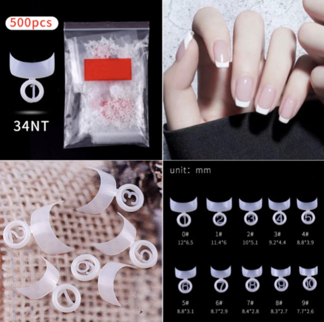 Crescent Edge Packet Nail Tips - 500pcs