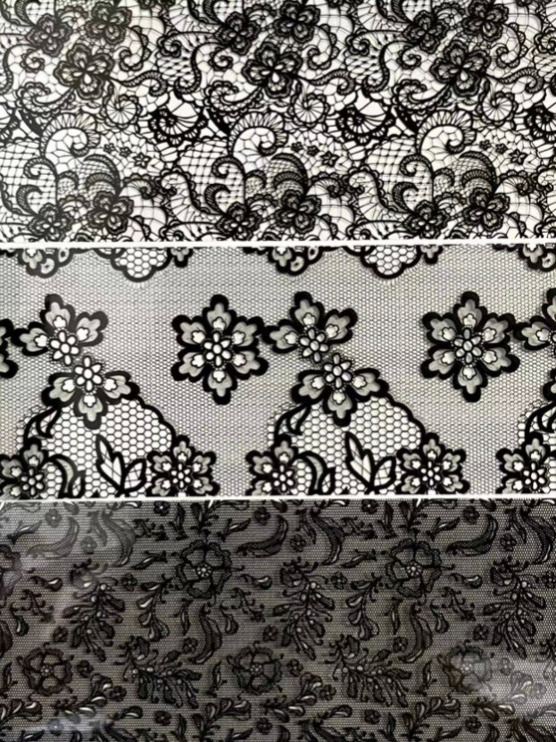 Black Lace Nail Foil Paper