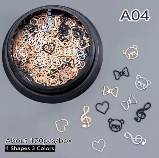 Black Pot 4 shapes Nail Art