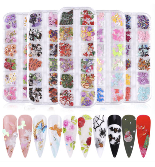12 Grids Slice Nail Art Box