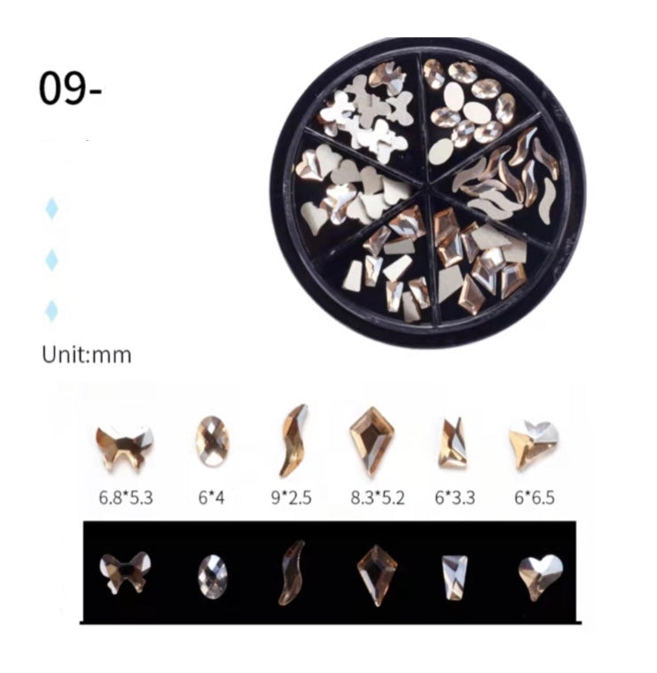 Flat Bottom Black Wheel Art Nail Decoration